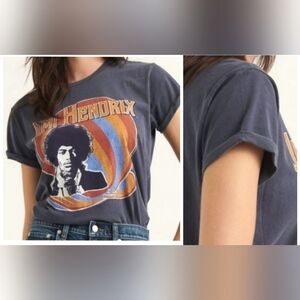 New Jimi Hendrix Lucky Brand Rolled Cuffed Short Sleeve Cotton Tee